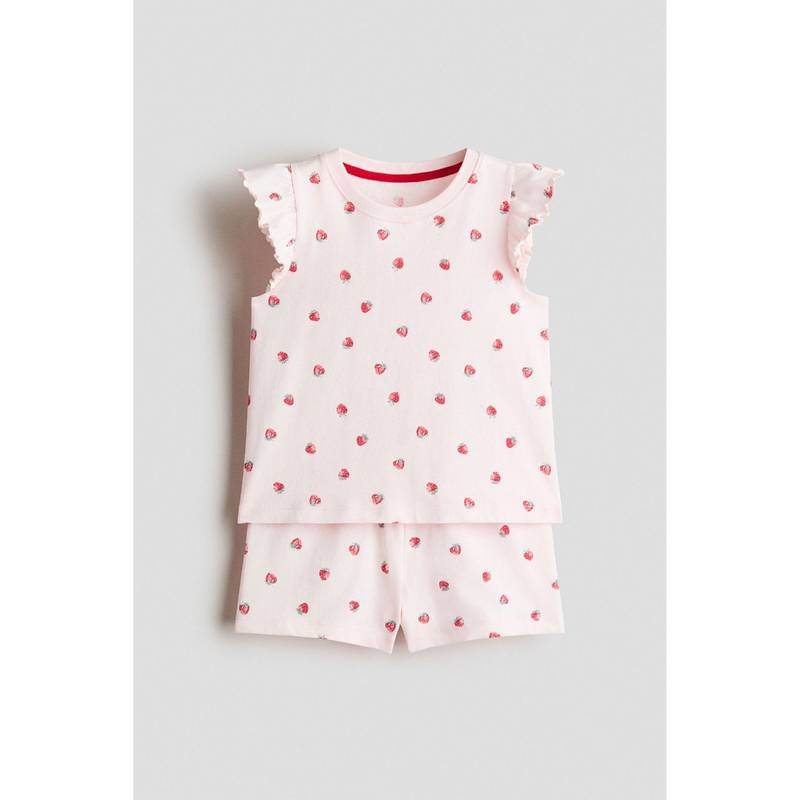 H&M Girls Pink Patterned Cotton Pyjamas (1.5-2 Years)