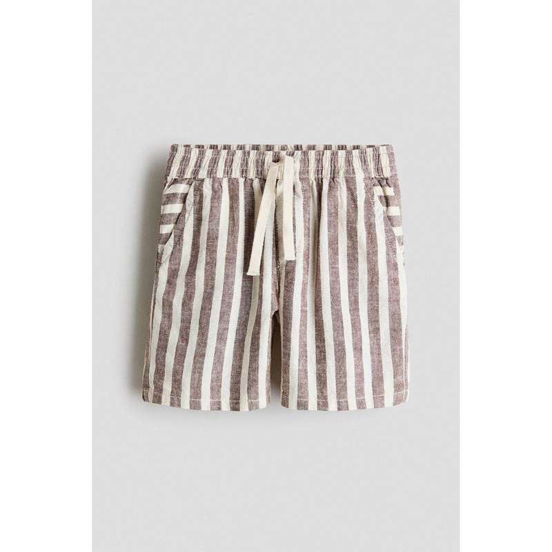 H&M Boys Brown Linen-Blend Drawstring Shorts (1.5-2 Years) (1.5-2 Years)
