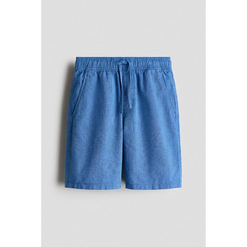 H&M Boys Blue Linen-Blend Shorts (8-9 Years) (8-9 Years)