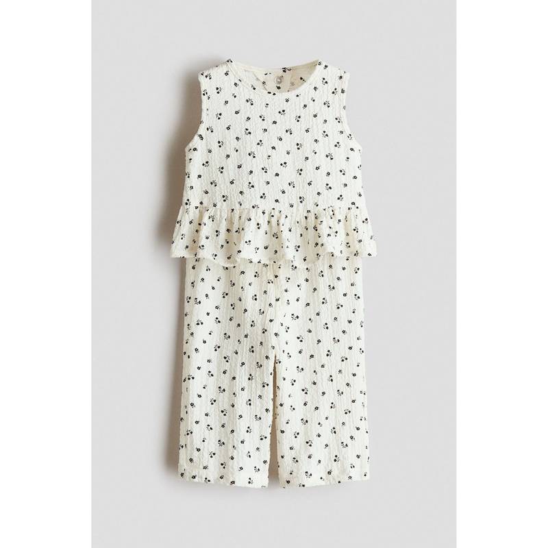 H&M Girls Beige 2-Piece Top And Pant Set (4-6 Months)