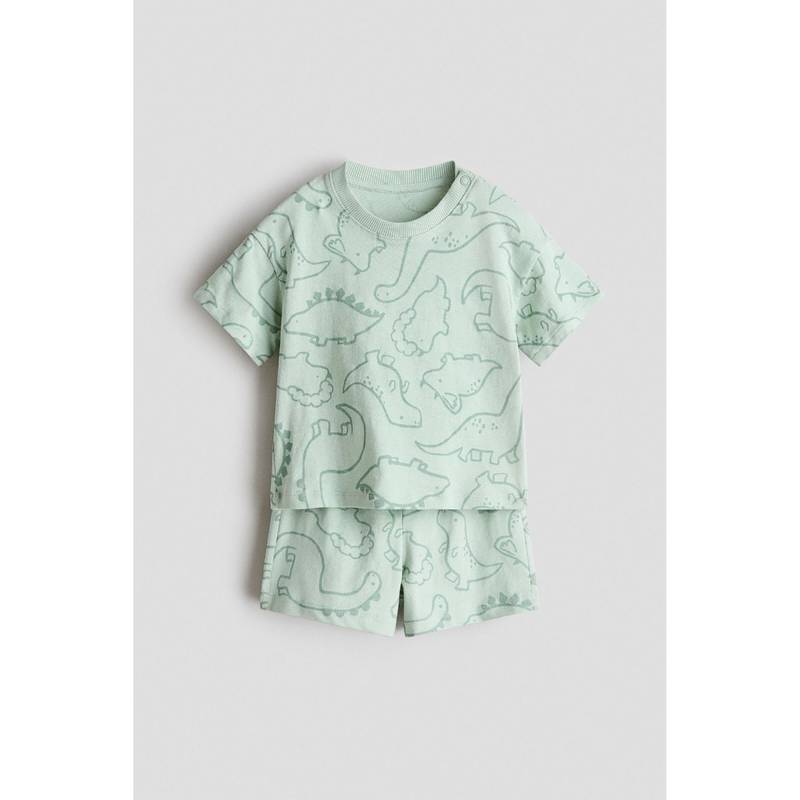 H&M Boys Green 2-Piece Cotton Set (4-6 Months)