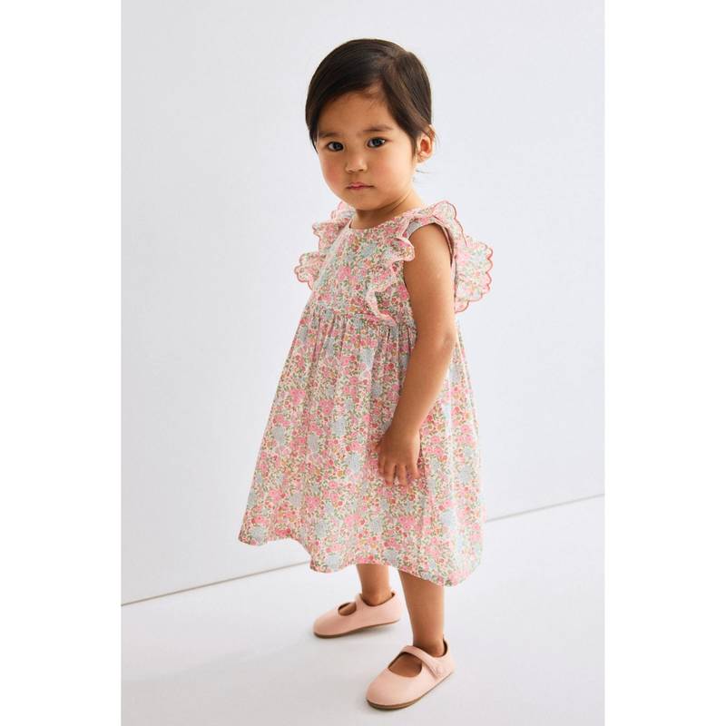 H&M Girls Multi-Color Cotton Dress (4-6 Months) (4-6 Months)