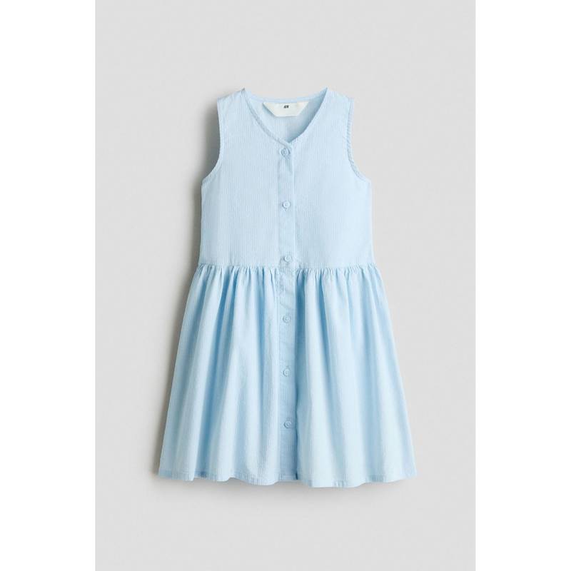 H&M Girls Blue Sleeveless Seersucker Dress (1.5-2 Years) (1.5-2 Years)