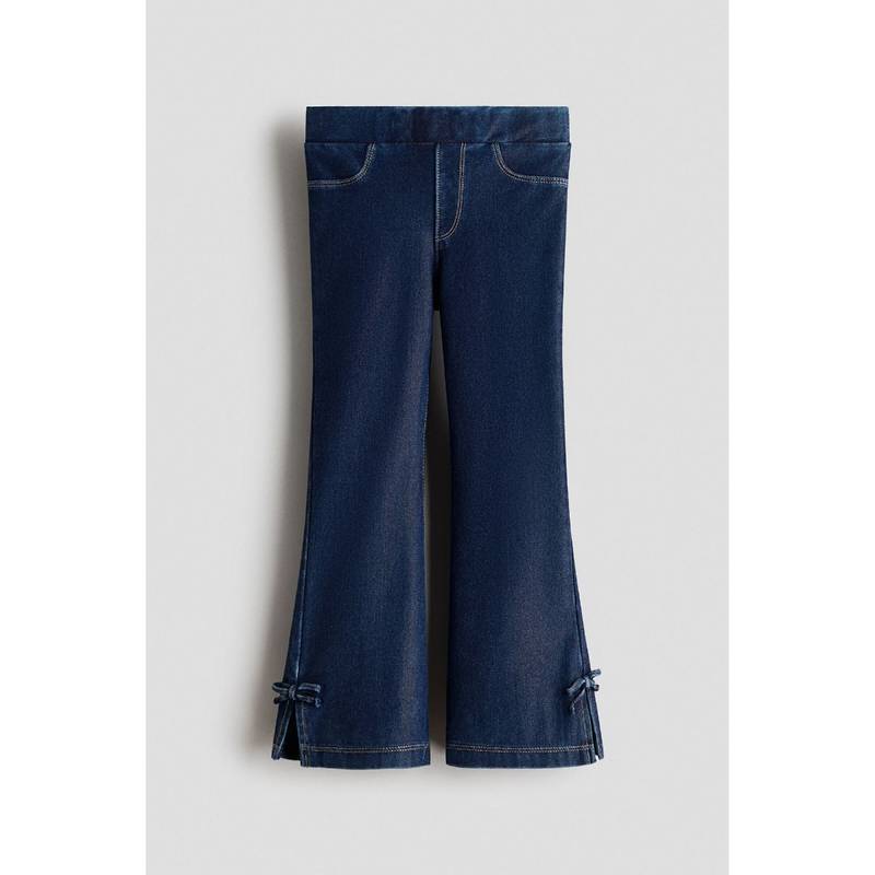 H&M Girls Blue Denim-Look Flared Jeggings (2-3 Years) (2-3 Years)