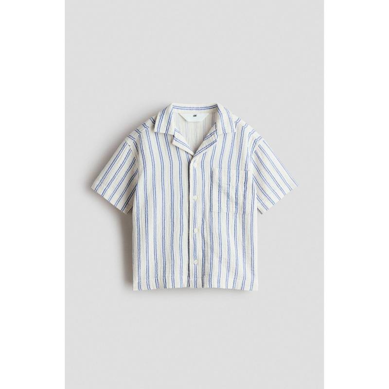 H&M Boys White Cotton Muslin Resort Shirt (1.5-2 Years) (1.5-2 Years)