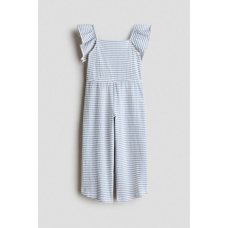 H&M Girls Blue Textured Jersey Jumpsuit (2-3 Years) (2-3 Years)