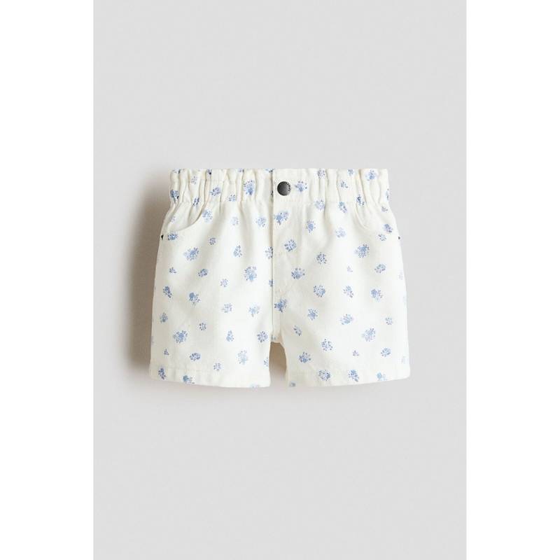 H&M Girls White Printed Twill Shorts (2-3 Years) (2-3 Years)