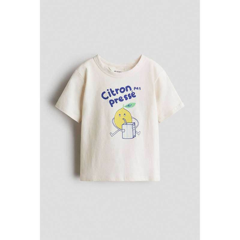 H&M Boys White Cotton T-Shirt (2-4 Years) (2-4 Years)