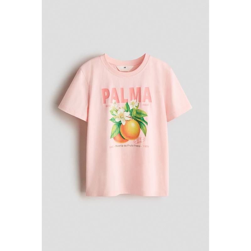 H&M Girls Pink Printed T-Shirt (8-10 Years) (8-10 Years)