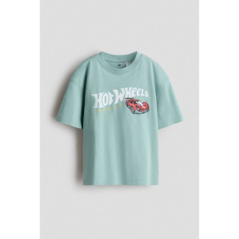 H&M Boys Turquoise Oversized Printed T-Shirt (2-4 Years) (2-4 Years)