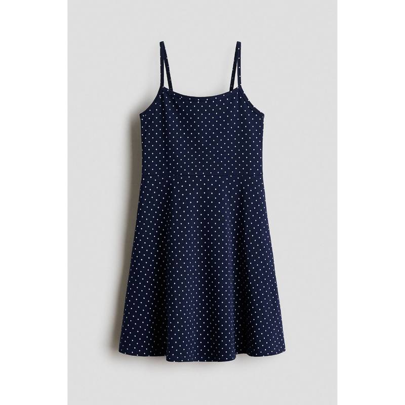 H&M Girls Blue Strappy Cotton Dress (14 Years) (14 Years)