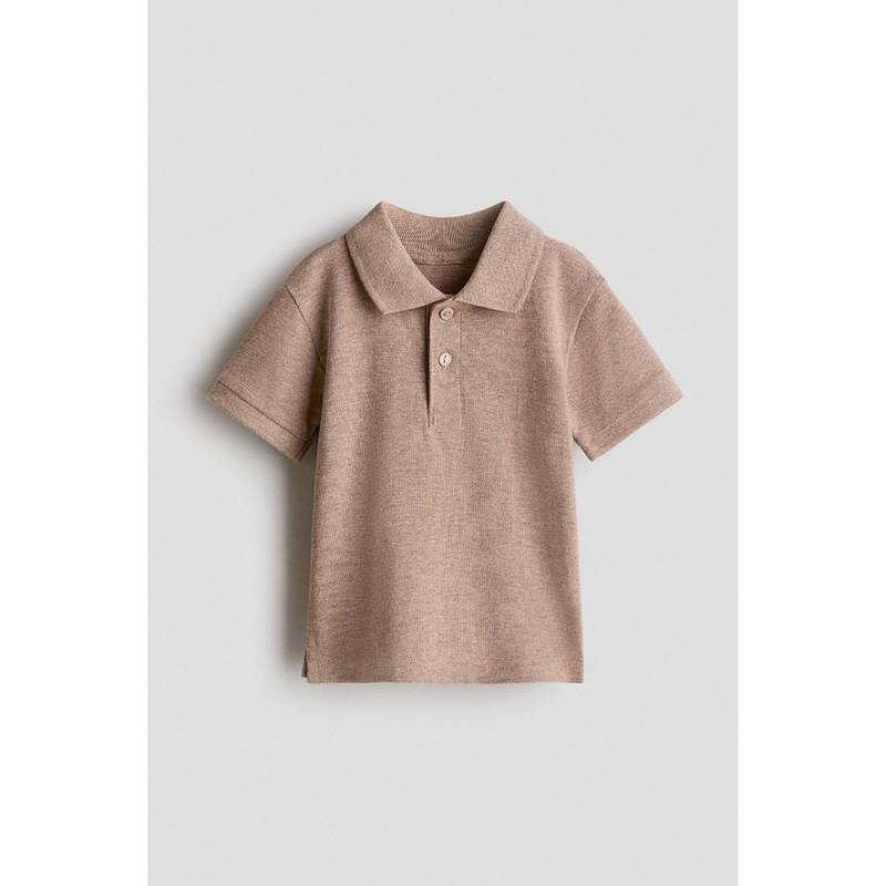 H&M Boys Beige Cotton Pique Polo T-Shirt (4-6 Months) (4-6 Months)