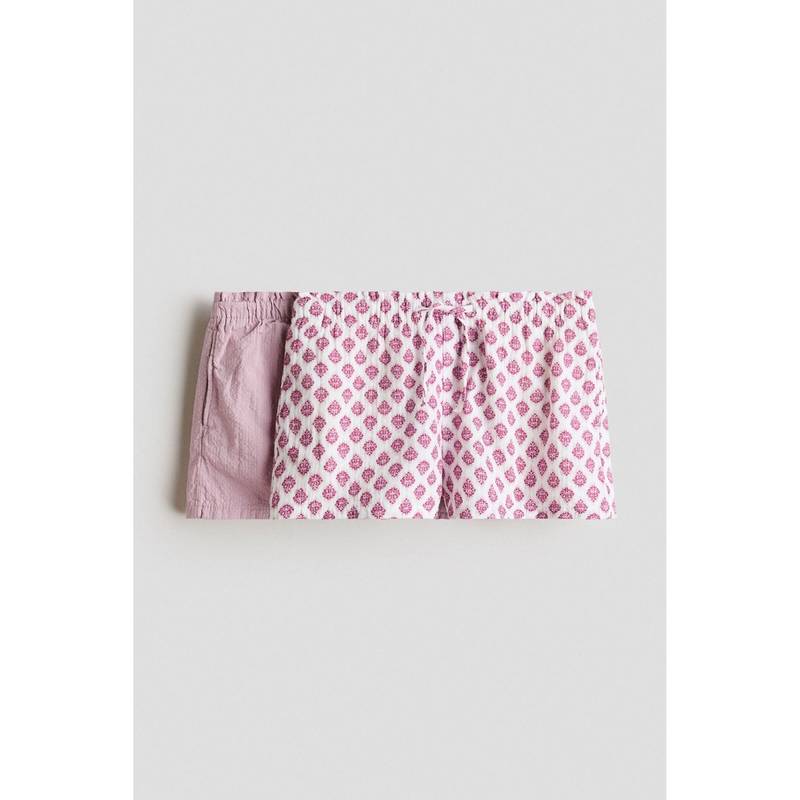 H&M Girls Pink 2-Pack Cotton Shorts (8-9 Years)