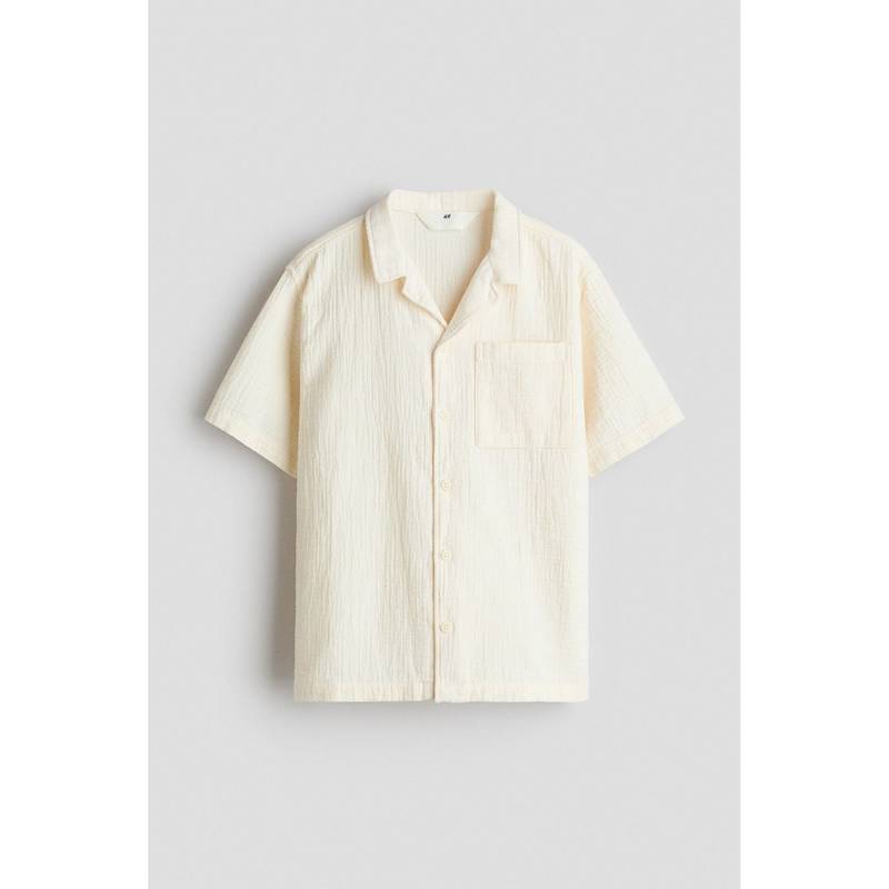 H&M Boys White Muslin Resort Shirt (8-9 Years) (8-9 Years)