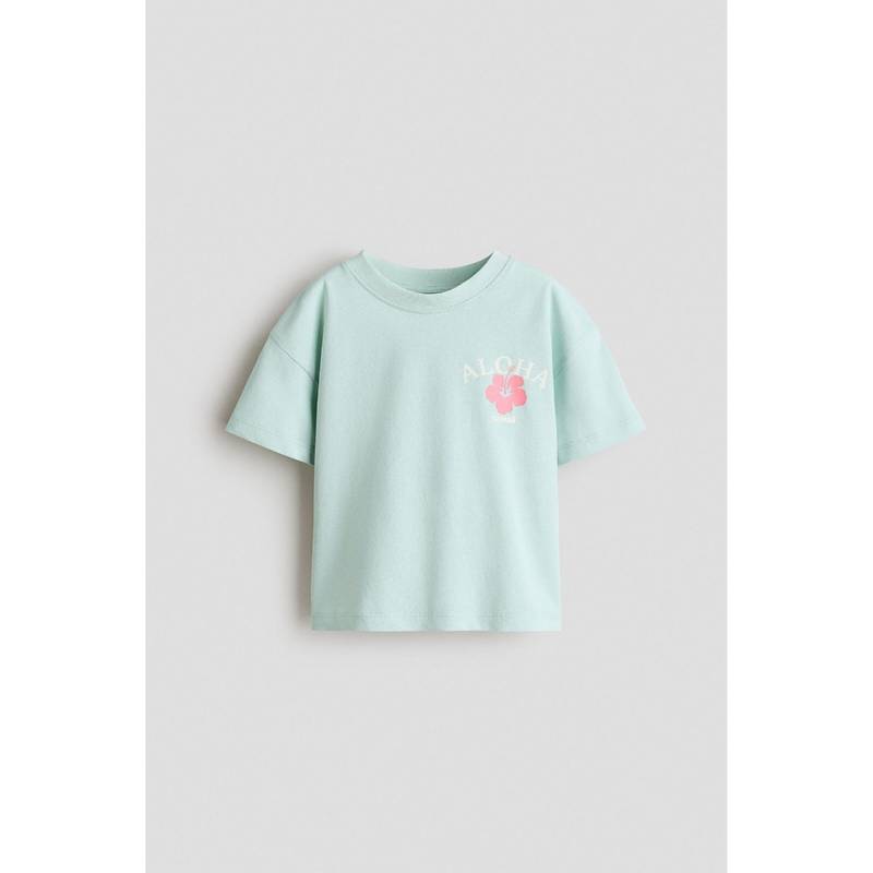 H&M Girls Turquoise Printed T-Shirt (1.5-2 Years) (1.5-2 Years)