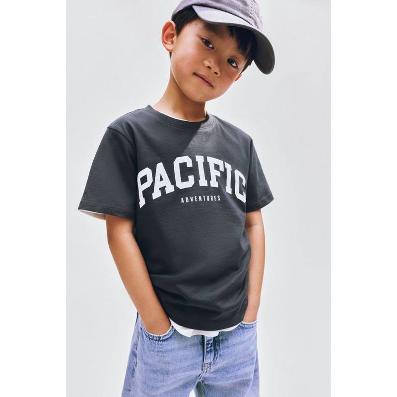 H&M Boys Grey Printed T-Shirt (2-4 Years) (2-4 Years)