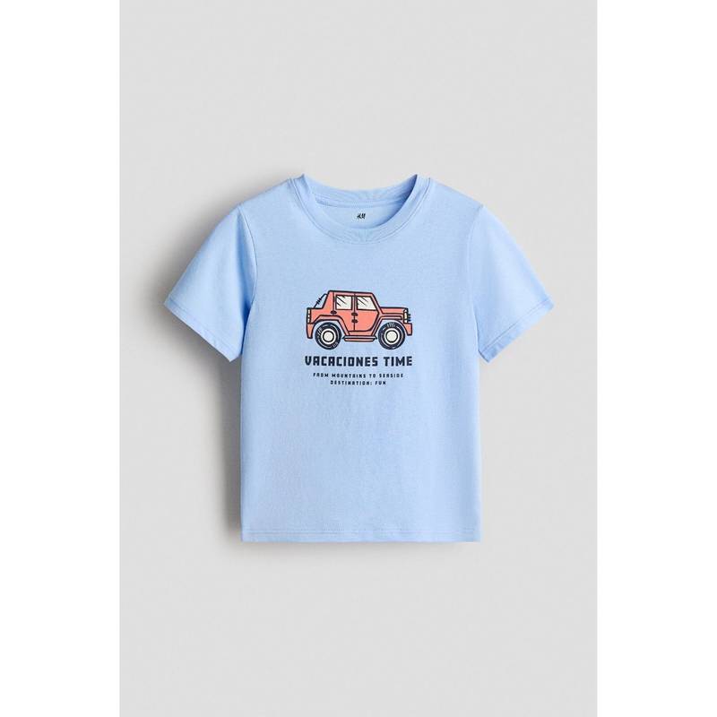 H&M Boys Blue Printed T-Shirt (2-4 Years) (2-4 Years)