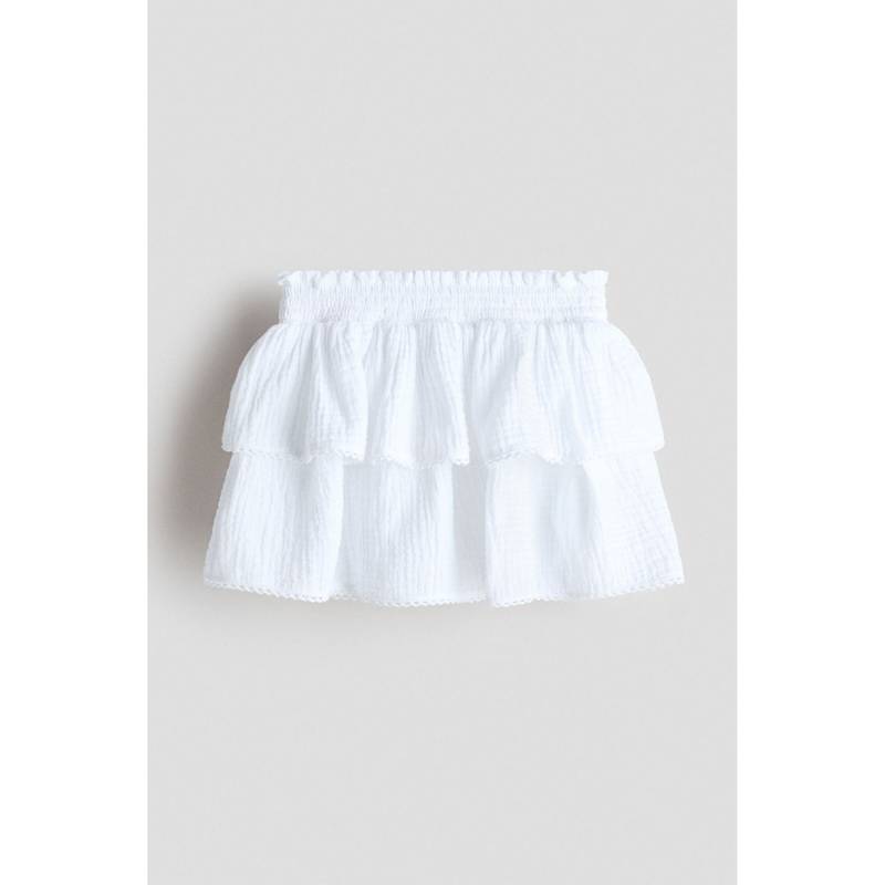 H&M Girls White Tiered Muslin Skirt (4-6 Years) (4-6 Years)