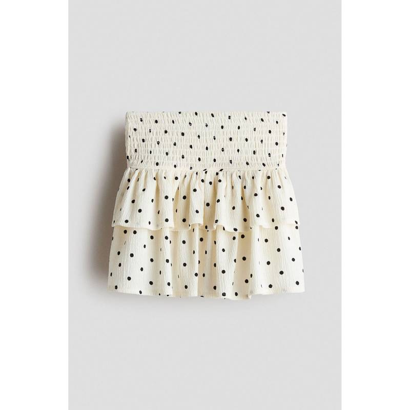 H&M Girls White Crinkled Tiered Skirt (2-4 Years) (2-4 Years)