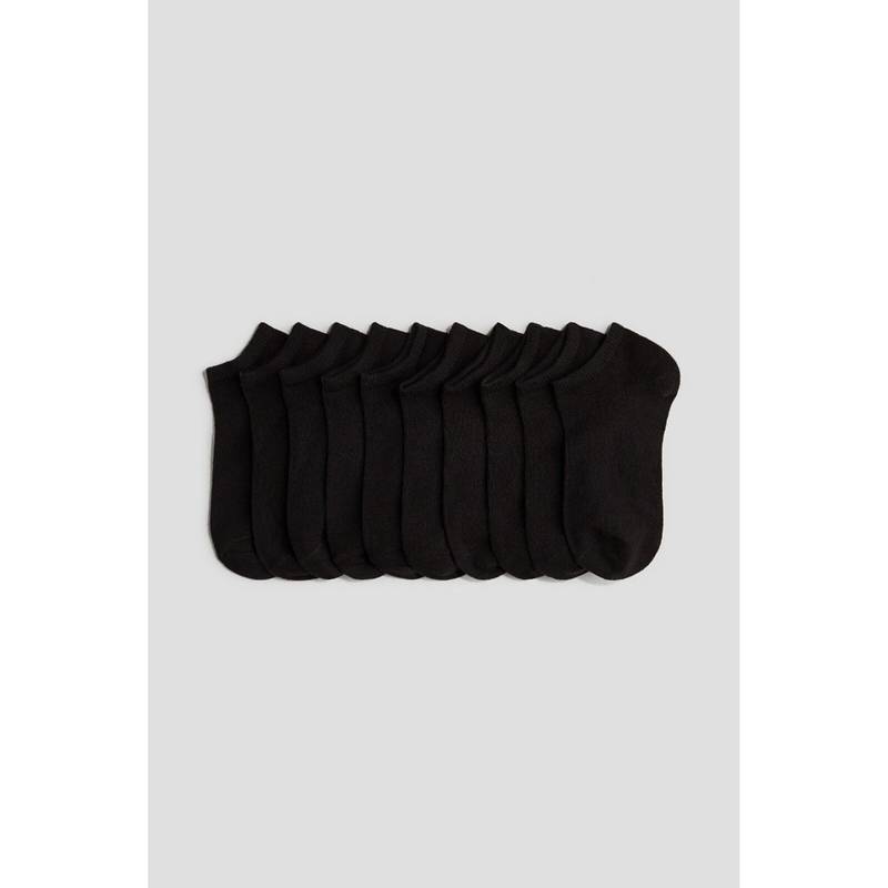 H&M Girls Black 10-Pack Trainer Socks (5.5-7)
