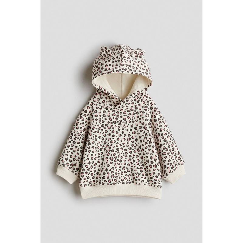 H&M Girls White Printed Hoodie (4-6 Months) (4-6 Months)