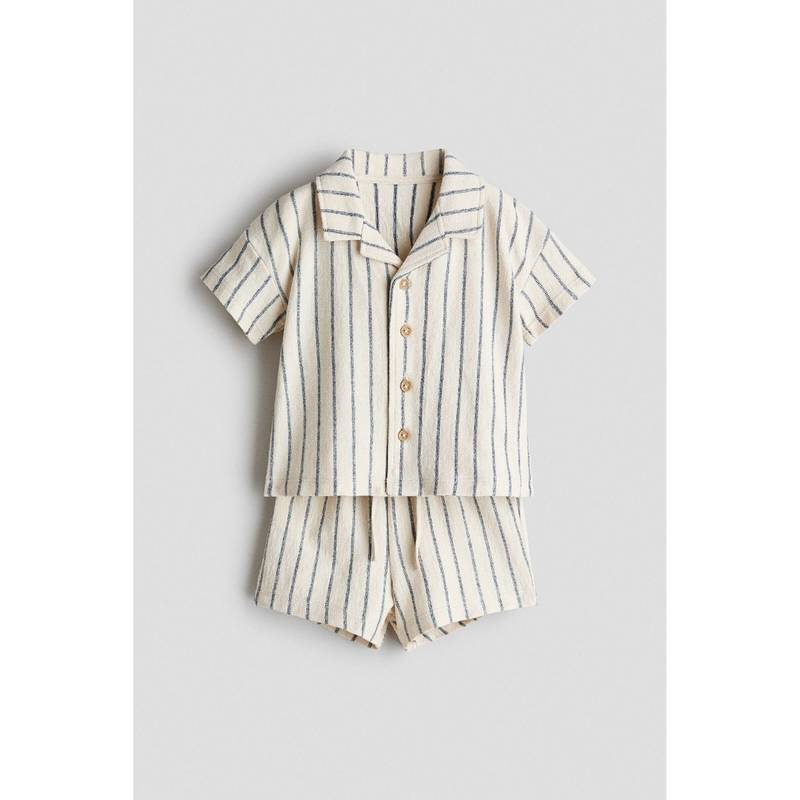 H&M Boys Beige 2-Piece Cotton Jersey Set (1.5-2 Years)