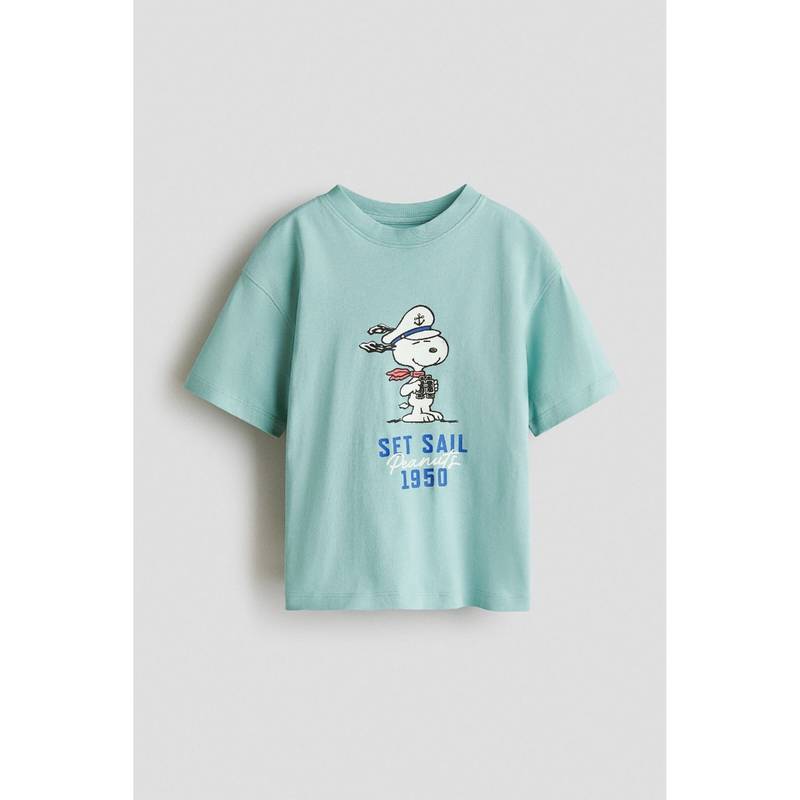 H&M Boys Turquoise Oversized Printed T-Shirt (4-6 Years) (4-6 Years)