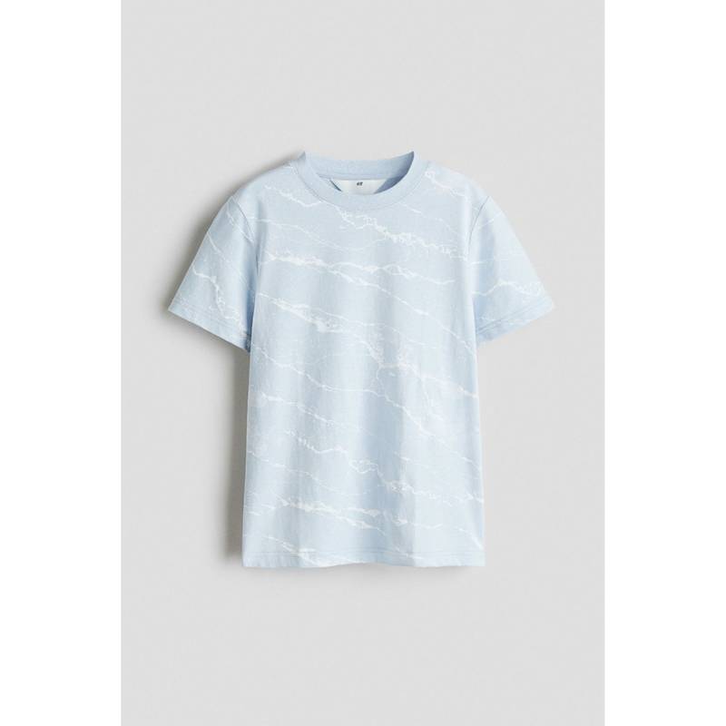 H&M Boys Blue Printed Cotton T-Shirt (14 Years) (14 Years)