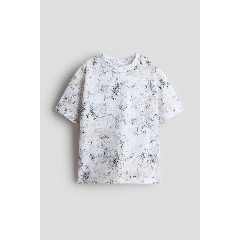 H&M Boys White Loose-Fit Printed T-Shirt (12-14 Years) (12-14 Years)