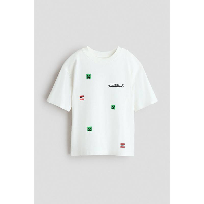 H&M Boys White Oversized Printed T-Shirt (4-6 Years) (4-6 Years)