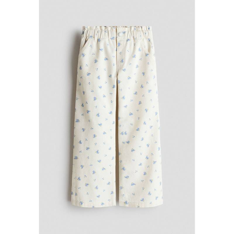 H&M Girls Blue Wide Leg Paper Bag Jeans (4-5 Years)