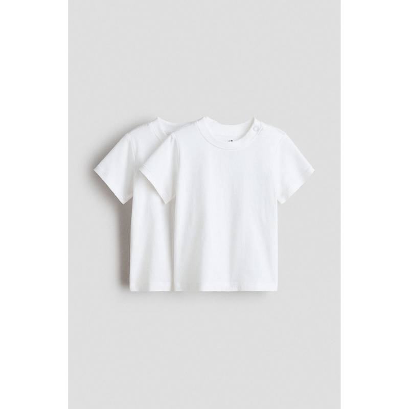 H&M Unisex White 2-Pack Cotton T-Shirts (2-4 Months)