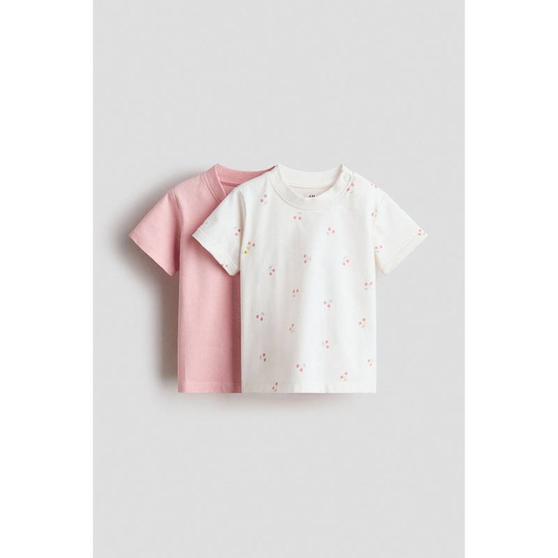 H&M Unisex Pink 2-Pack Cotton T-Shirts (2-4 Months)