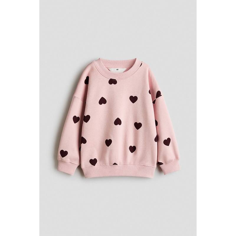 H&M Girls Pink Oversized Brushed-Inside Sweatshirt (1.5-2 Years) (1.5-2 Years)