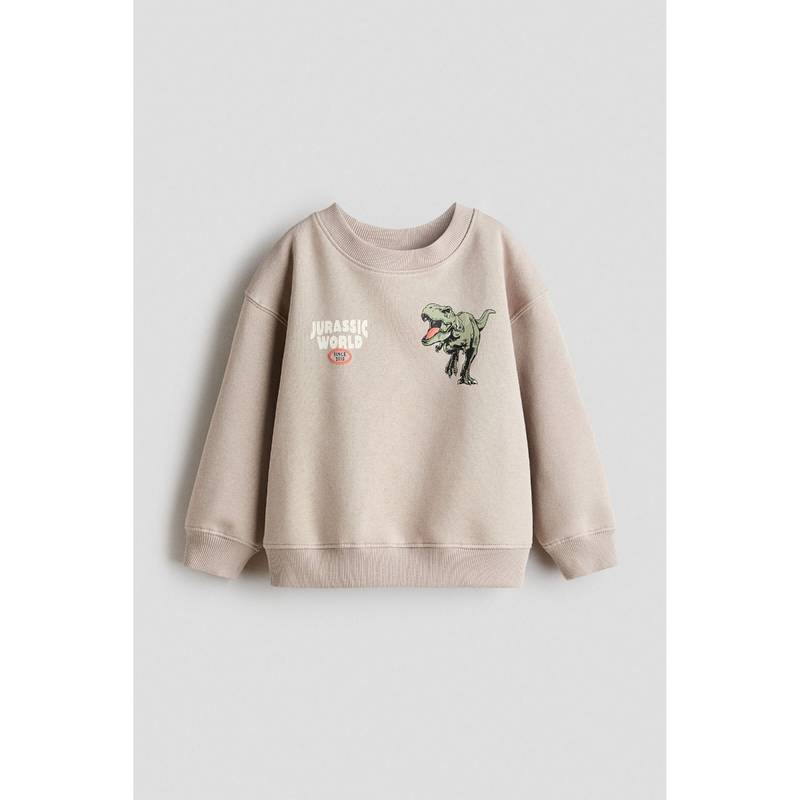 H&M Boys Beige Printed Sweatshirt (2-4 Years) (2-4 Years)