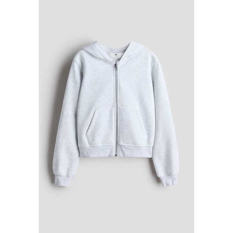 H&M Girls Grey Zip-Through Hoodie (8-10 Years) (8-10 Years)