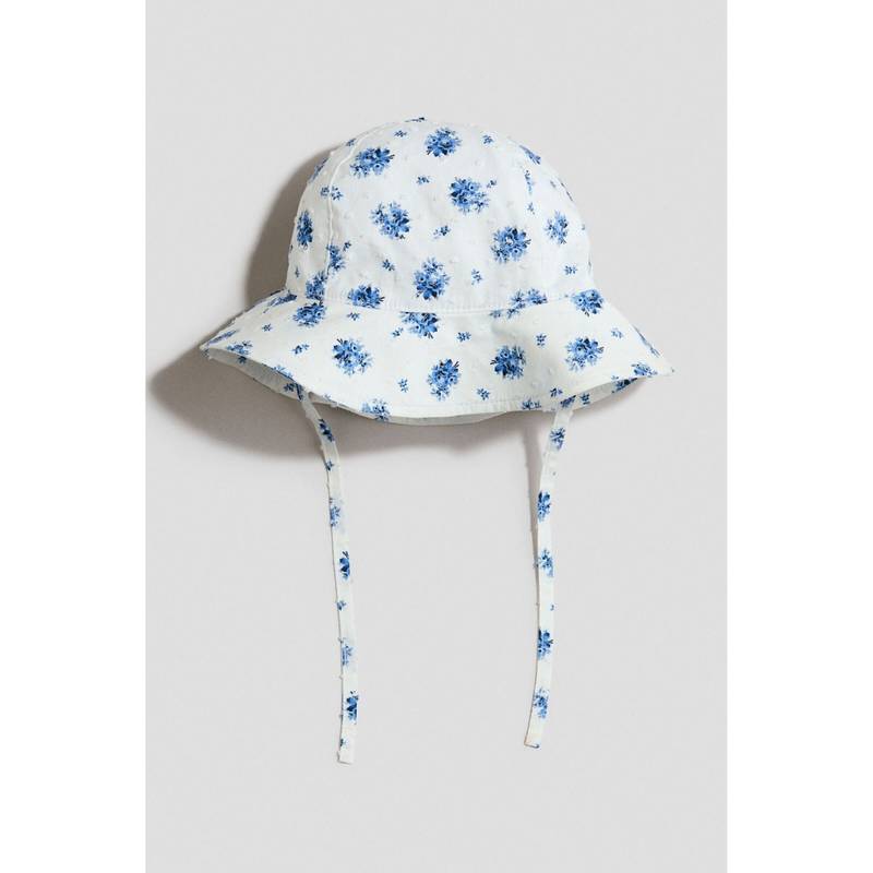 H&M Girls White Floral-Print Sun Hat (0-2 Months) (0-2 Months)
