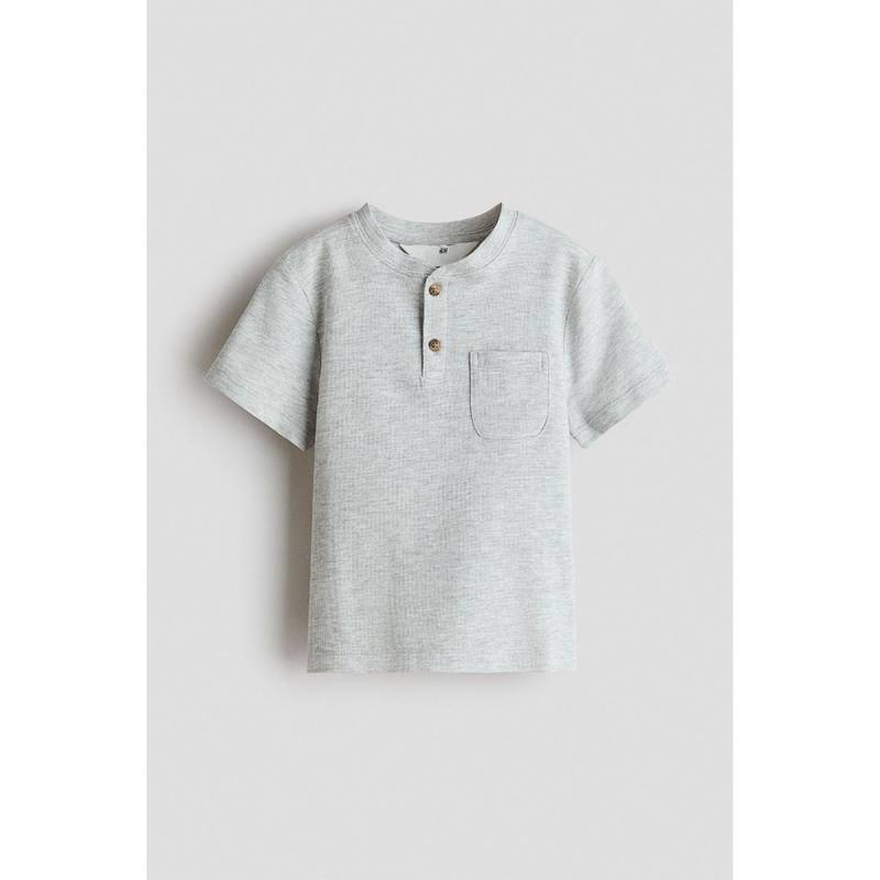 H&M Boys Grey Henley T-Shirt (1.5-2 Years) (1.5-2 Years)