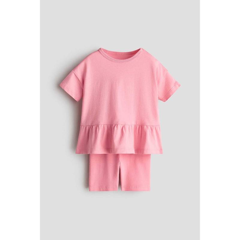 H&M Girls Pink 2-Piece Top And Shorts Set (3-4 Years)
