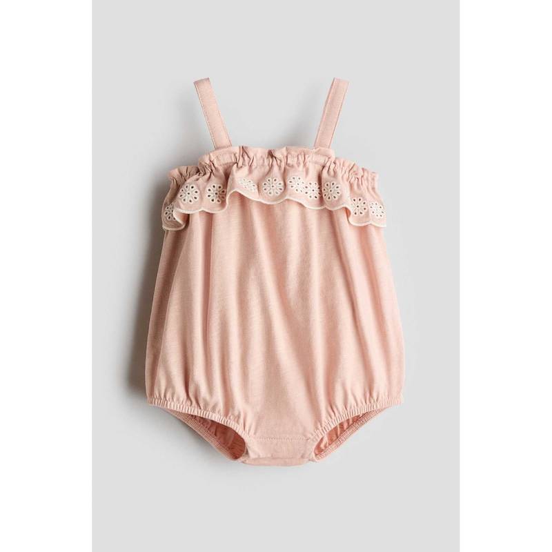 H&M Girls Pink Cotton Romper Suit (2-4 Months) (2-4 Months)