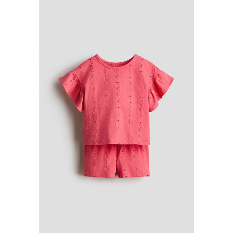 H&M Girls Red 2-Piece Broderie Anglaise Set (3-4 Years)