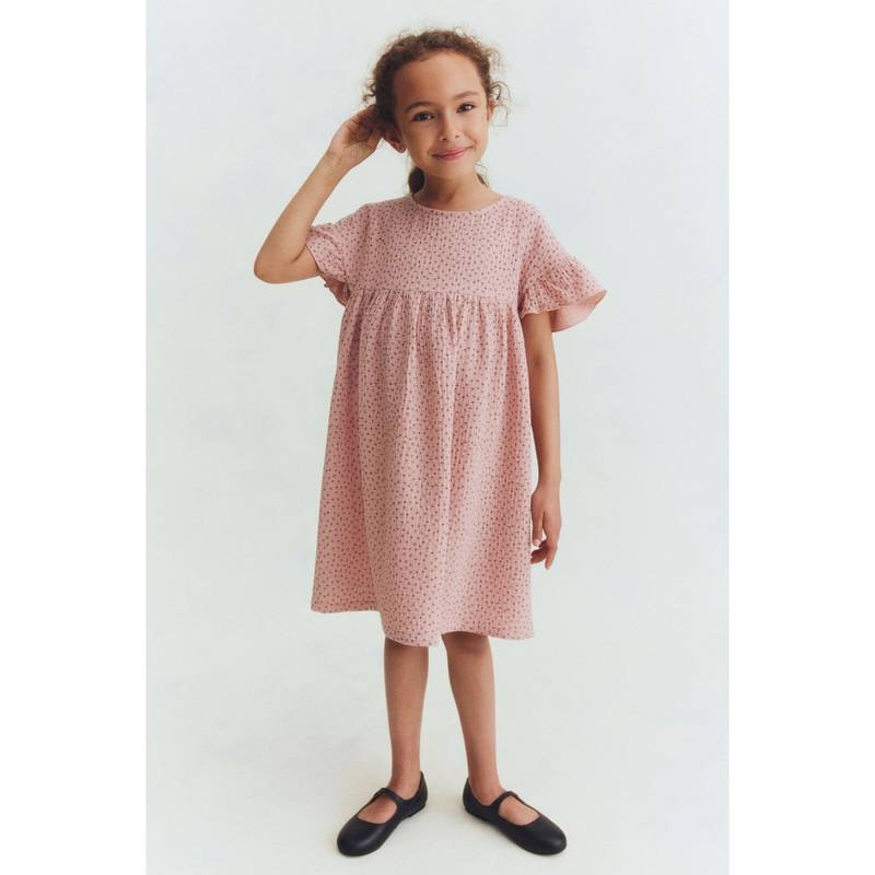 H&M Girls Pink Cotton Muslin Dress (2-3 Years) (2-3 Years)