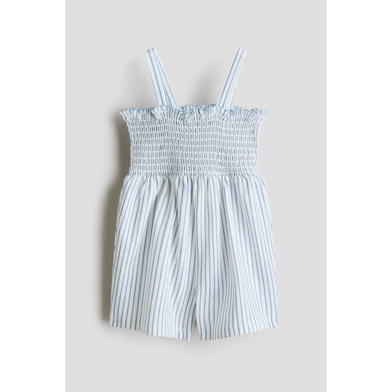 H&M Girls Blue Cotton Romper Suit (9-12 Months) (9-12 Months)