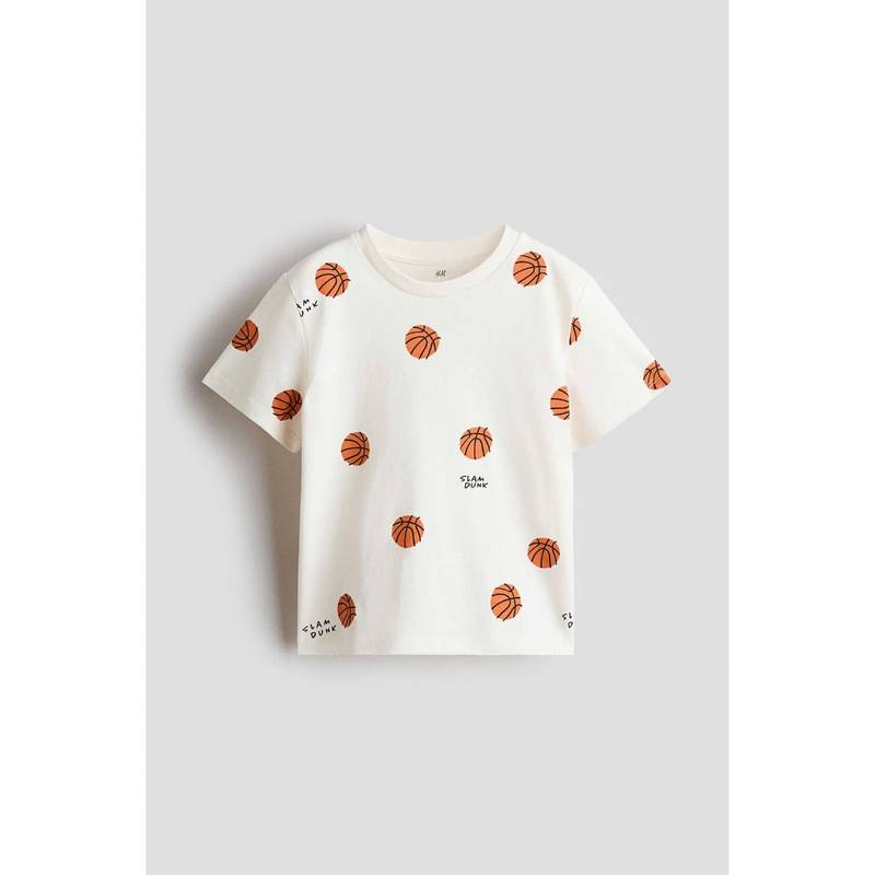 H&M Boys White Printed T-Shirt (2-4 Years) (2-4 Years)