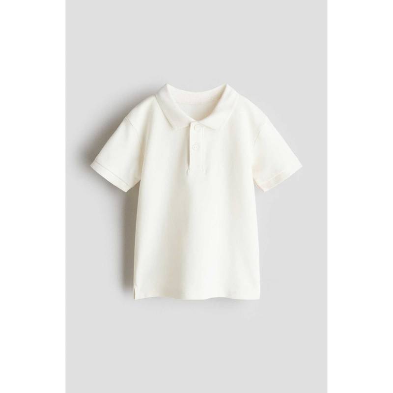 H&M Boys White Cotton Pique Polo T-Shirt (1.5-2 Years) (1.5-2 Years)
