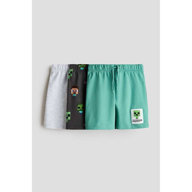 H&M Boys Turquoise 3-Pack Cotton Shorts (6-7 Years)