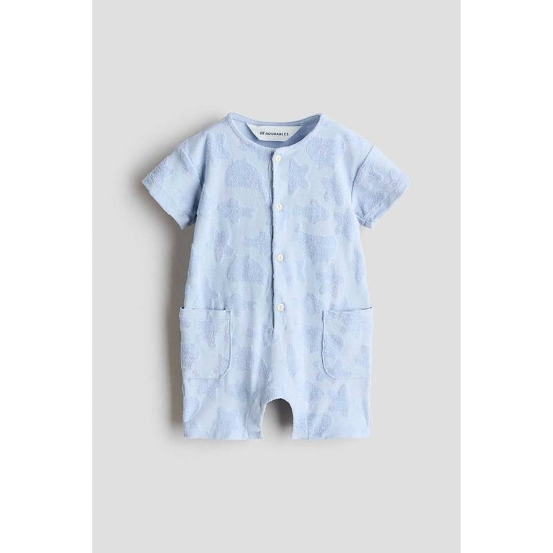 H&M Kids Blue Cotton Romper Suit (1.5-2 Years) (1.5-2 Years)