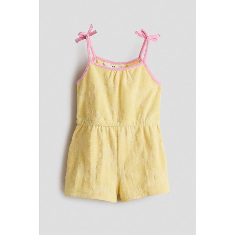 H&M Girls Yellow Terry Jumpsuit (7-8 Years) (7-8 Years)