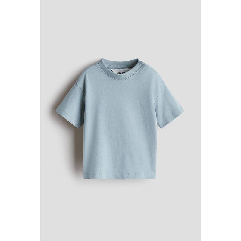 H&M Kids Turquoise Loose-Fit Pima Cotton T-Shirt (0-1 Months) (0-1 Months)