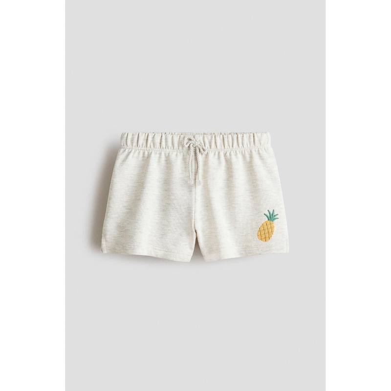 H&M Girls Beige Embroidered Sweatshorts (3-4 Years) (3-4 Years)